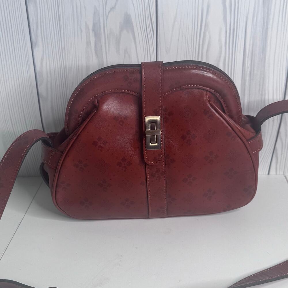 Rare Patricia Nash Women Handbags Florentina Frame Leather Crossbody Bags Brown